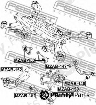  FEBEST part MZAB-151 (MZAB151) Control Arm-/Trailing Arm Bush