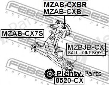  FEBEST part MZAB-CX7S (MZABCX7S) Control Arm-/Trailing Arm Bush