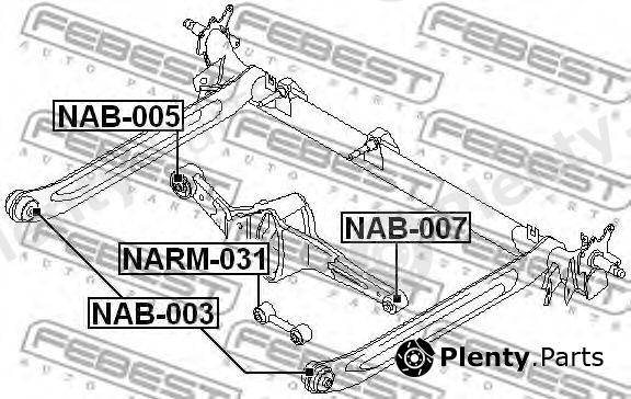  FEBEST part NAB005 Control Arm-/Trailing Arm Bush