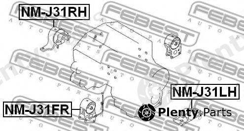  FEBEST part NM-J31FR (NMJ31FR) Engine Mounting