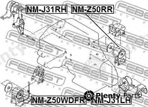  FEBEST part NM-Z50WDFR (NMZ50WDFR) Engine Mounting