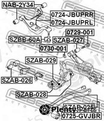  FEBEST part SZAB028 Bush, control arm mounting