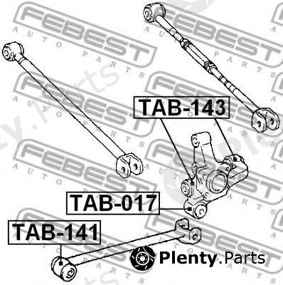  FEBEST part TAB017 Bush, control arm mounting