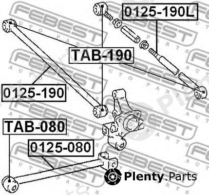  FEBEST part TAB-080 (TAB080) Control Arm-/Trailing Arm Bush