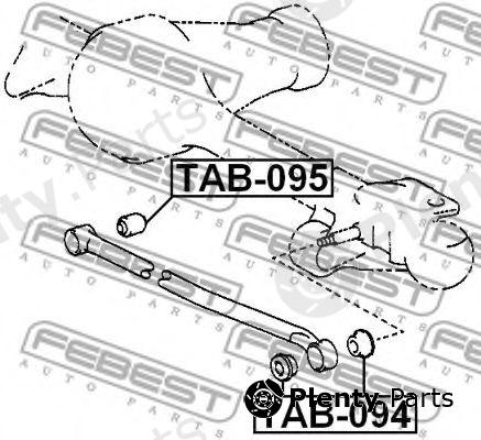  FEBEST part TAB-095 (TAB095) Control Arm-/Trailing Arm Bush