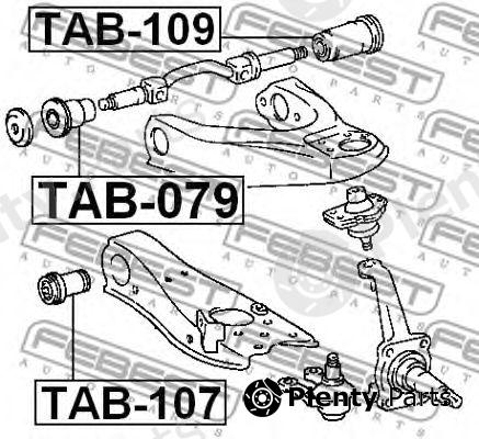  FEBEST part TAB109 Control Arm-/Trailing Arm Bush