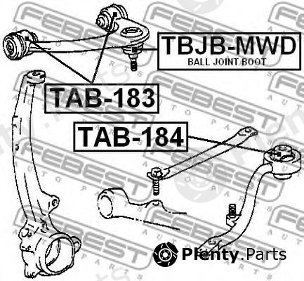  FEBEST part TAB184 Control Arm-/Trailing Arm Bush