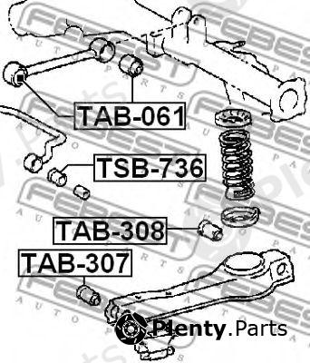  FEBEST part TAB307 Control Arm-/Trailing Arm Bush