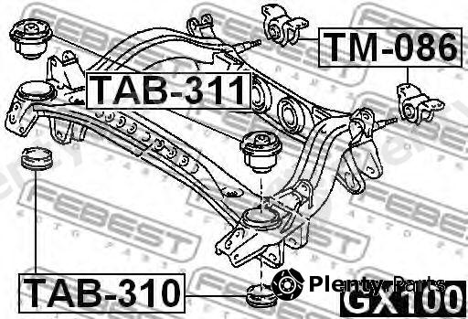  FEBEST part TAB310 Control Arm-/Trailing Arm Bush