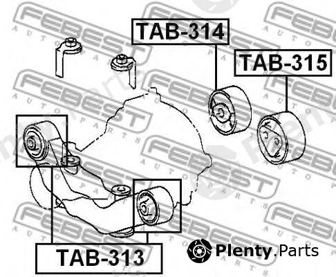  FEBEST part TAB314 Mounting, differential
