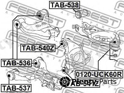  FEBEST part TAB-538 (TAB538) Control Arm-/Trailing Arm Bush