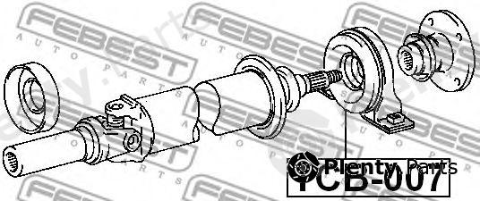  FEBEST part TCB-007 (TCB007) Bearing, propshaft centre bearing