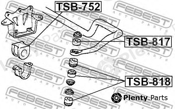  FEBEST part TSB752 Stabiliser Mounting