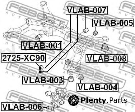  FEBEST part VLAB003 Mounting, axle beam