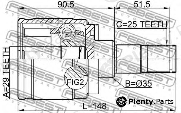  FEBEST part 0411H77WRH Joint, drive shaft