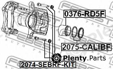  FEBEST part 2074-SEBRF-KIT (2074SEBRFKIT) Guide Bolt, brake caliper