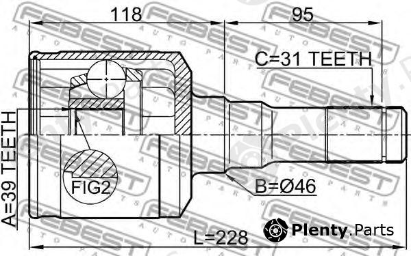  FEBEST part "2111-F150LH" (2111F150LH) Joint, drive shaft