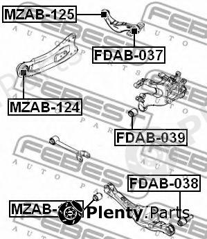  FEBEST part FDAB-037 (FDAB037) Control Arm-/Trailing Arm Bush