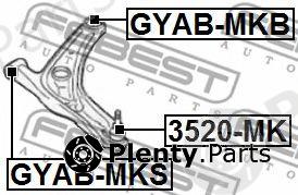  FEBEST part GYAB-MKB (GYABMKB) Control Arm-/Trailing Arm Bush