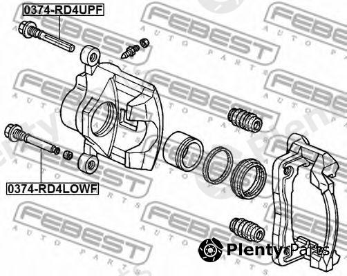  FEBEST part 0374-RD4LOWF (0374RD4LOWF) Guide Bolt, brake caliper