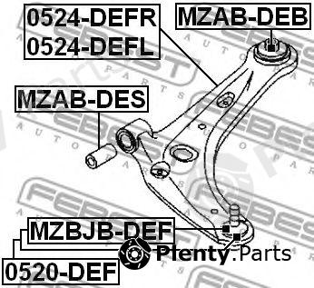  FEBEST part MZBJB-DEF (MZBJBDEF) Repair Kit, ball joint
