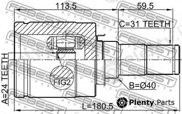  FEBEST part "0511-GJATLH" (0511GJATLH) Joint, drive shaft