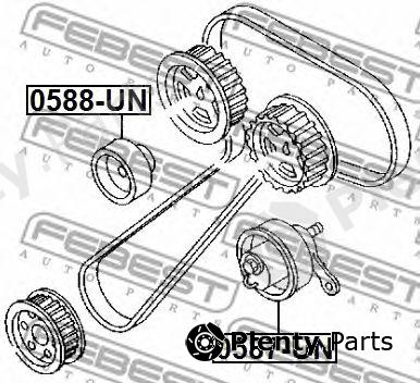 FEBEST part 0588-UN (0588UN) Deflection/Guide Pulley, timing belt