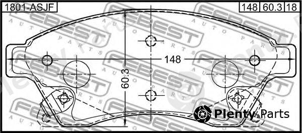  FEBEST part 1801-ASJF (1801ASJF) Brake Pad Set, disc brake