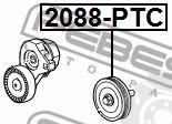 FEBEST part 2088-PTC (2088PTC) Deflection/Guide Pulley, v-ribbed belt