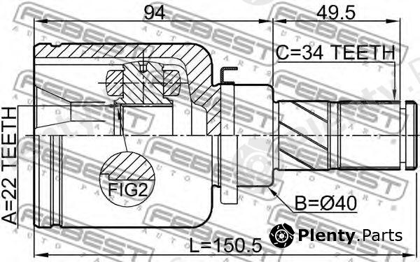  FEBEST part "2111-CDHLH" (2111CDHLH) Joint, drive shaft