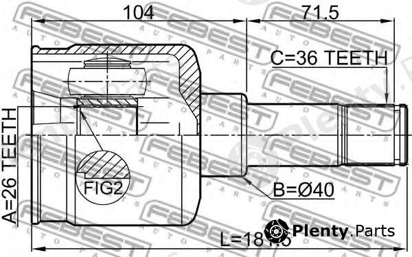  FEBEST part 2111-FY36LH (2111FY36LH) Joint, drive shaft