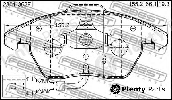  FEBEST part "2301-362F" (2301362F) Brake Pad Set, disc brake