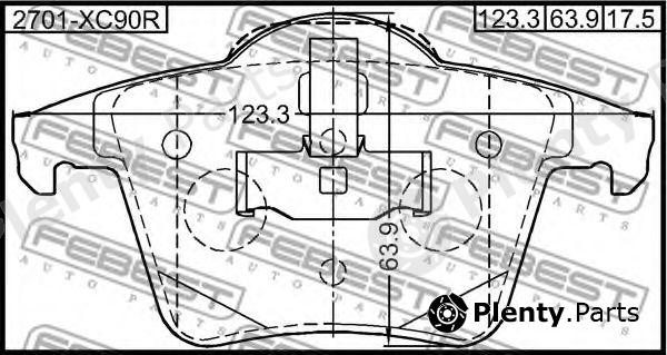 FEBEST part "2701-XC90R" (2701XC90R) Brake Pad Set, disc brake
