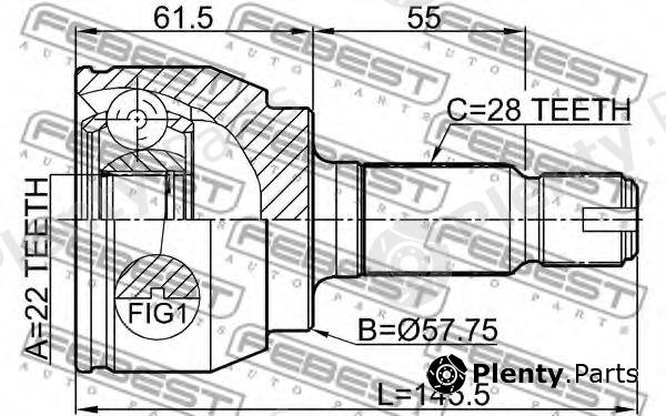  FEBEST part "2910-FLIIR" (2910FLIIR) Joint, drive shaft