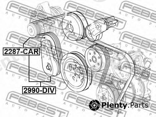  FEBEST part 2990-DIV (2990DIV) Belt Tensioner, v-ribbed belt