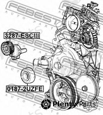  FEBEST part 3287-ESCIII (3287ESCIII) Tensioner Pulley, v-ribbed belt