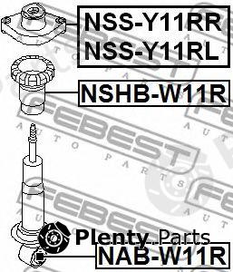  FEBEST part NAB-W11R (NABW11R) Bush, shock absorber