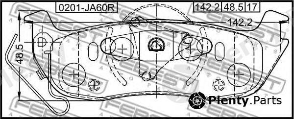  FEBEST part 0201-JA60R (0201JA60R) Brake Pad Set, disc brake