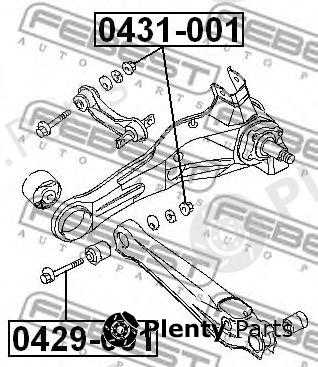  FEBEST part 0431-001 (0431001) Caster Shim, axle beam