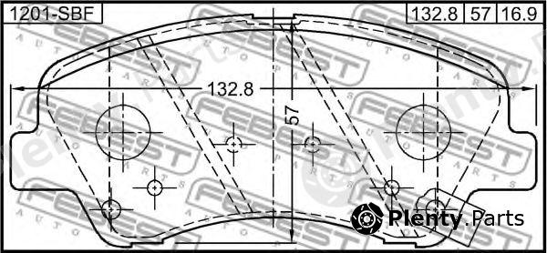  FEBEST part 1201SBF Brake Pad Set, disc brake