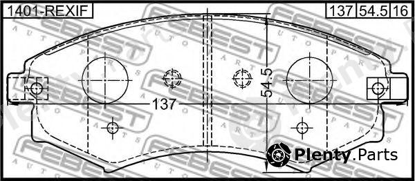  FEBEST part 1401-REXIF (1401REXIF) Brake Pad Set, disc brake