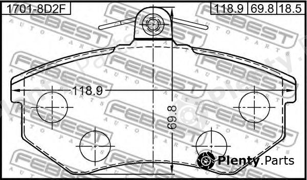  FEBEST part 1701-8D2F (17018D2F) Brake Pad Set, disc brake