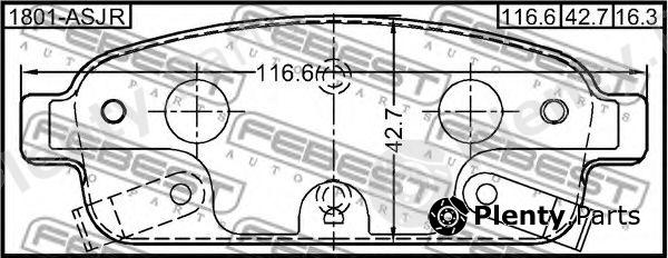  FEBEST part 1801-ASJR (1801ASJR) Brake Pad Set, disc brake