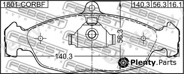  FEBEST part 1801-CORBF (1801CORBF) Brake Pad Set, disc brake