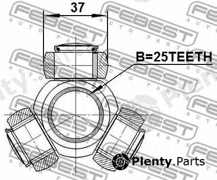  FEBEST part 1816MOVA Tripod Hub, Drive shaft