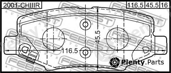  FEBEST part 2001-CHIIIR (2001CHIIIR) Brake Pad Set, disc brake