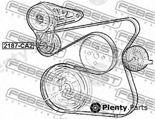  FEBEST part 2187-CA2 (2187CA2) Tensioner Pulley, v-ribbed belt