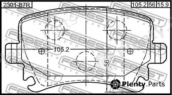 FEBEST part 2301-B7R (2301B7R) Brake Pad Set, disc brake