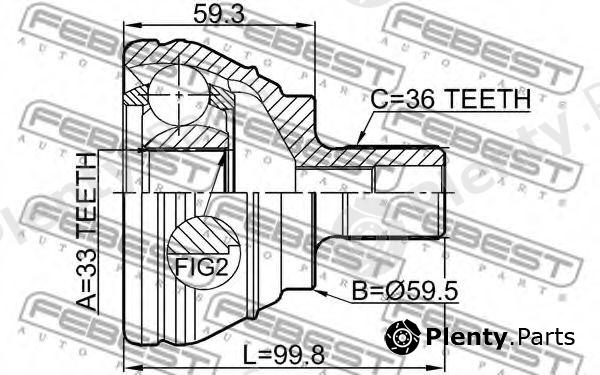  FEBEST part 2310EOS Joint, drive shaft