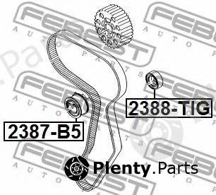  FEBEST part 2388TIG Deflection/Guide Pulley, v-ribbed belt